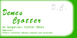 denes czotter business card